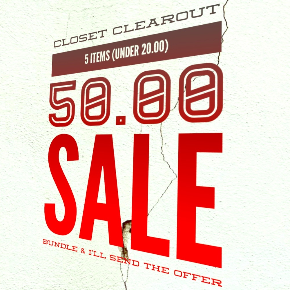 Choose 5 items under 20.00 - pay 50.00
